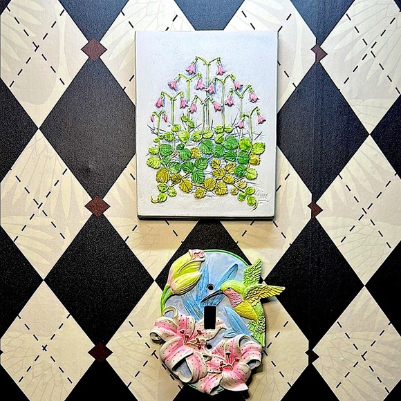 Vintage Light Switch Plate 3D Hummingbird + Collectible Joe Gantofta Tile - Picture 3 of 16